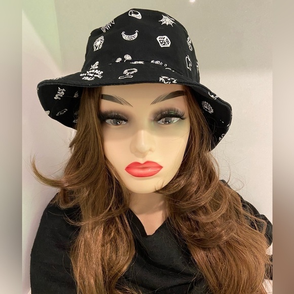 Vans Off The Wall Black And White Bucket Hat Skater Hat - Picture 2 of 15